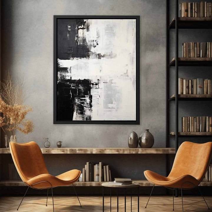 Grey Black Abstract Art 