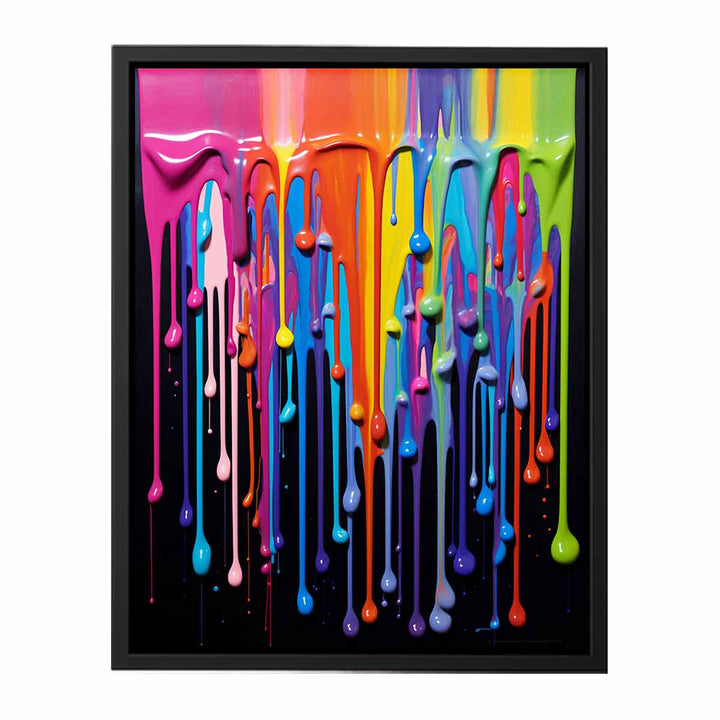 Black Dripping Color Art  