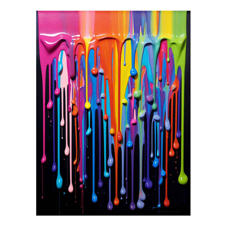 Black Dripping Color Art  