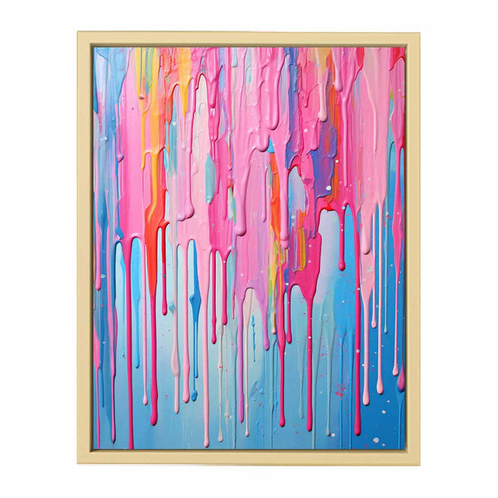 Multi color  Dripping Art Framed Print