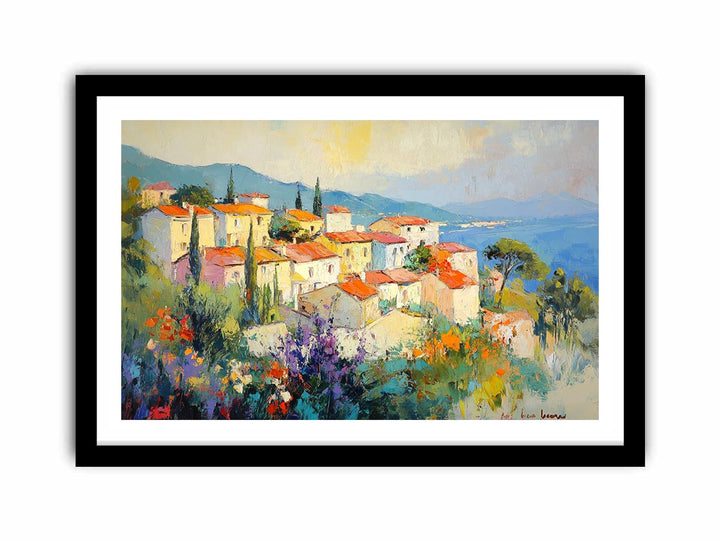 Seaside town Canvas Painting 