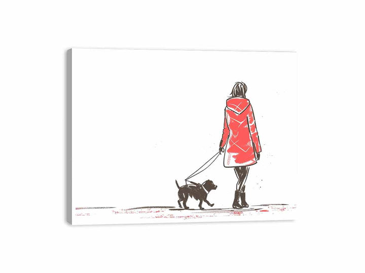 Walk With  Dog Canvas Print