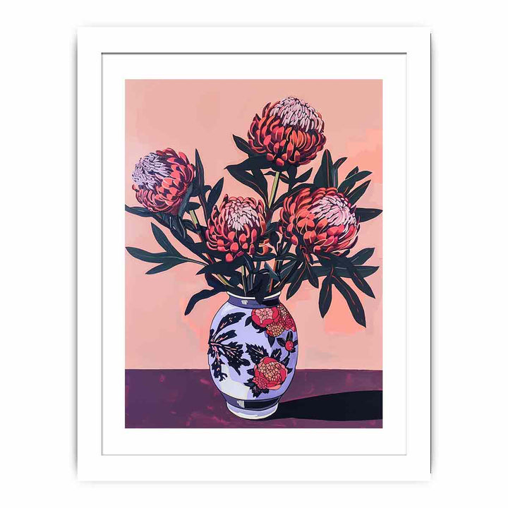 Red Waratah Flowers Streched canvas