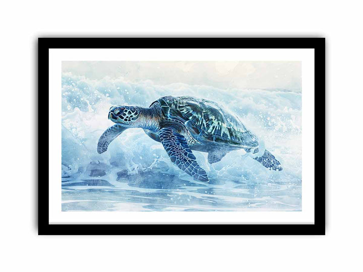 Turtle In Sea   Art Print