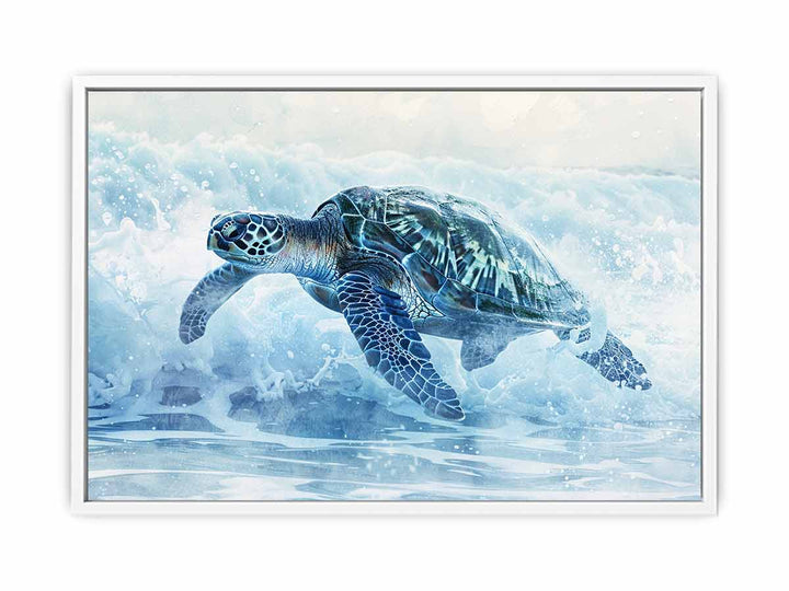 Turtle In Sea  Framed Print