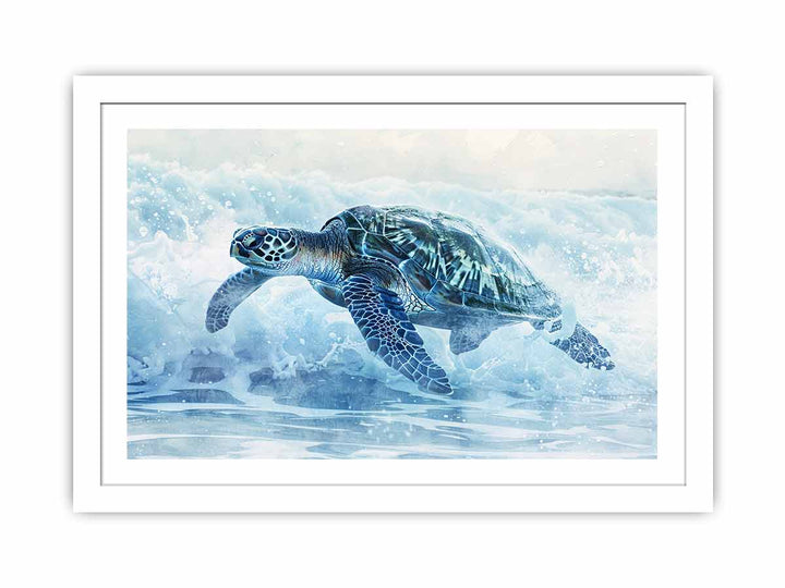 Turtle In Sea  Streched canvas