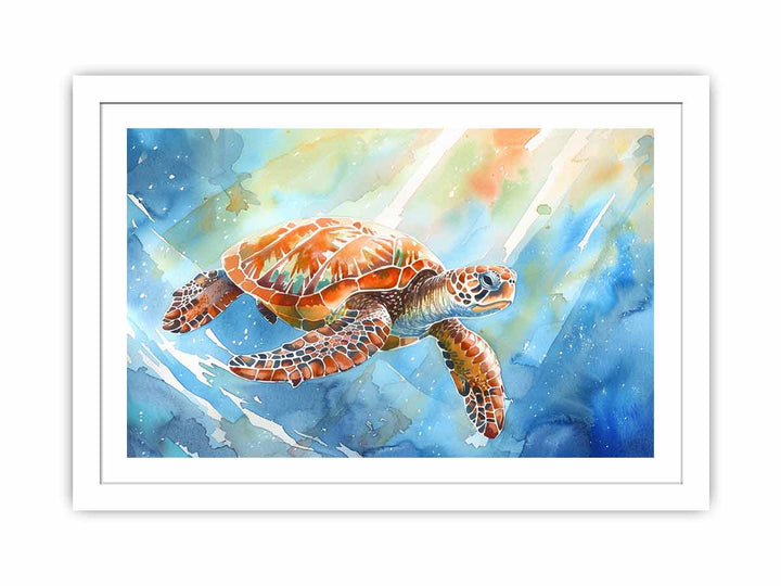 Turtle In Sea  Streched canvas