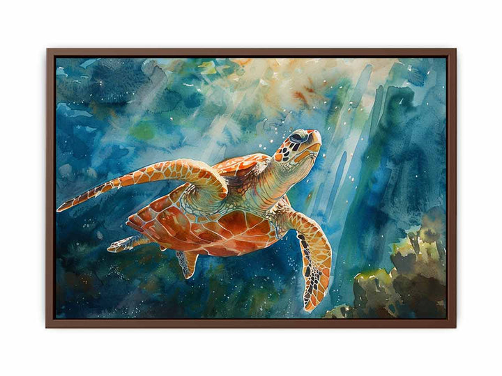 Turtle In Sea   Poster