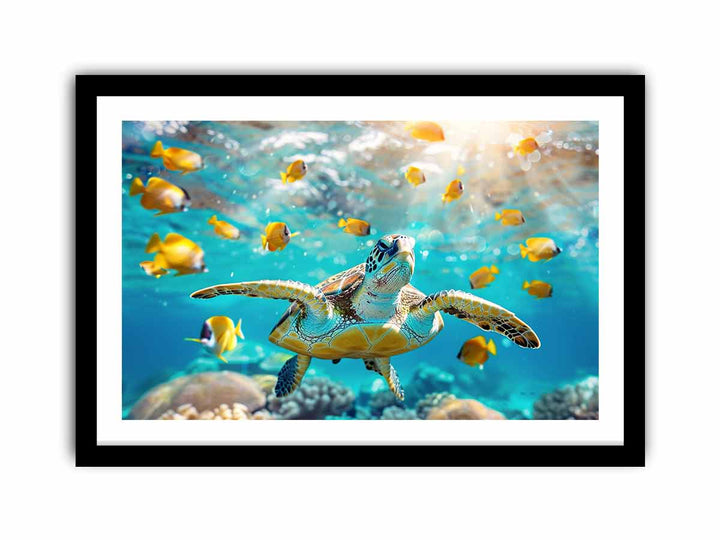 Underwater Turtle   Art Print