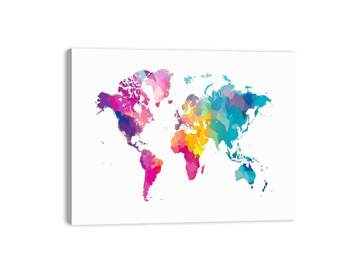 Watercolor Map Canvas Print