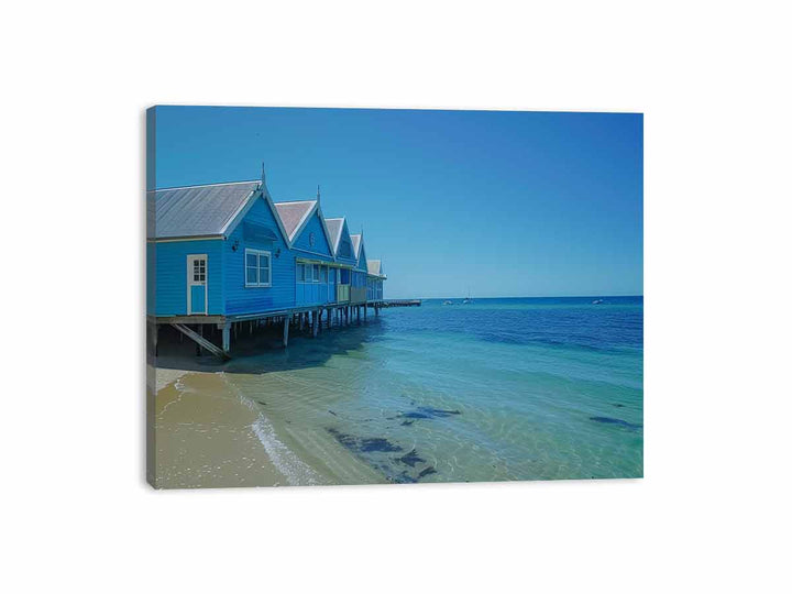 Blue Beach House  Canvas Print