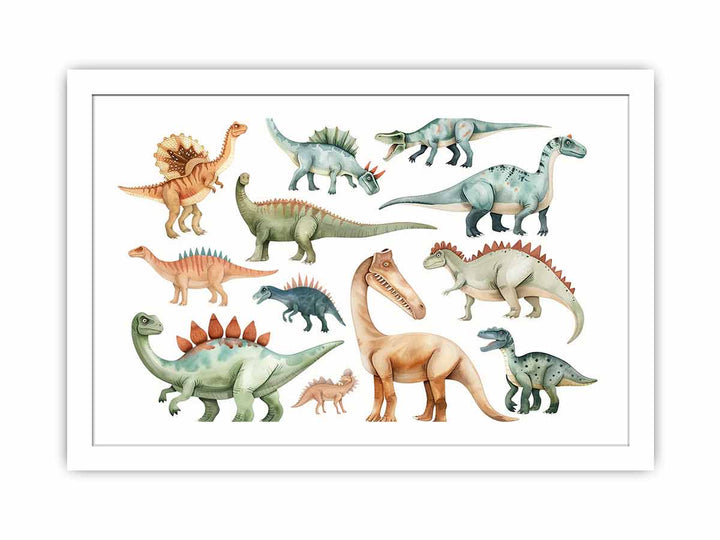 Dinosaur  Family Streched canvas