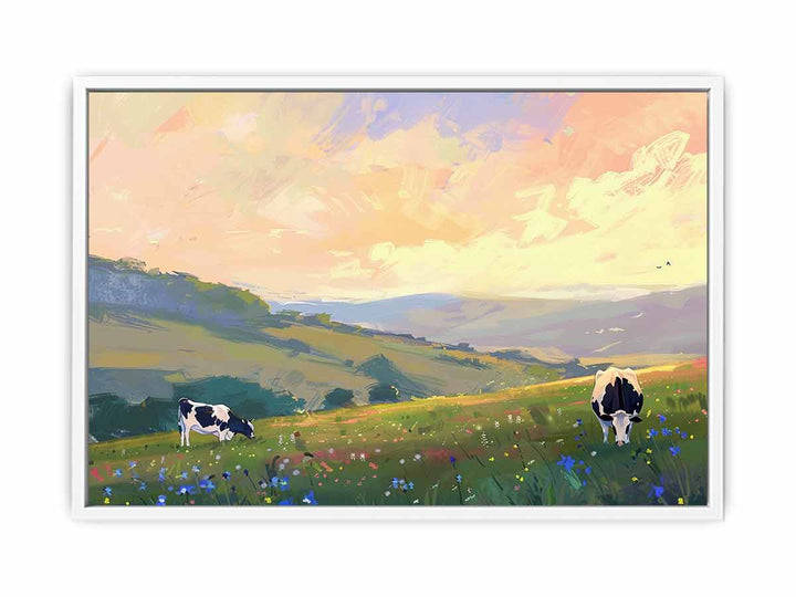 2 Cows Framed Print