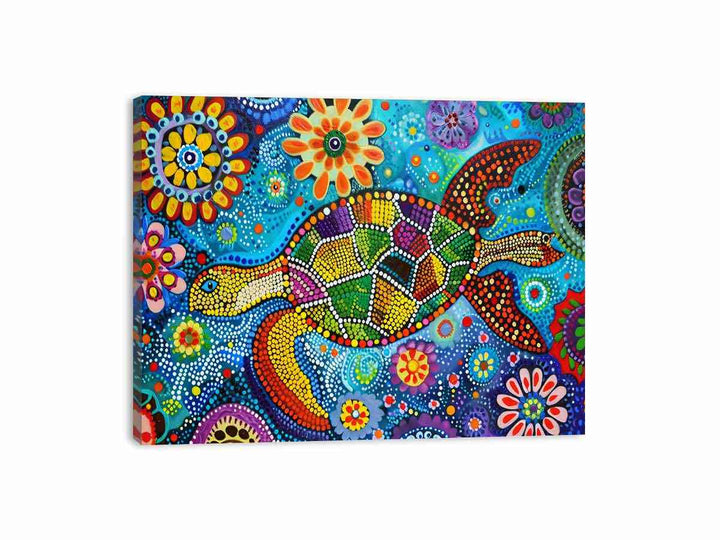 Folk Turtle  Canvas Print