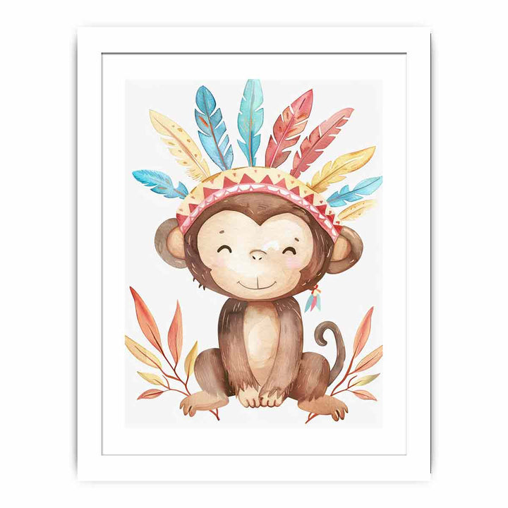 Cute Monkey Streched canvas