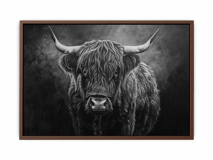 Highland Cow Black & white  Poster