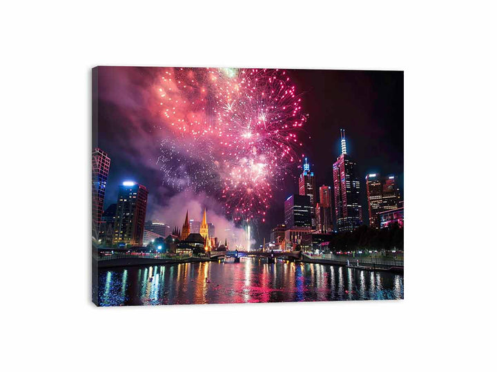 Fireworks Melbourne Canvas Print