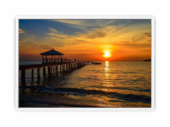 Sunset Pier Framed Print