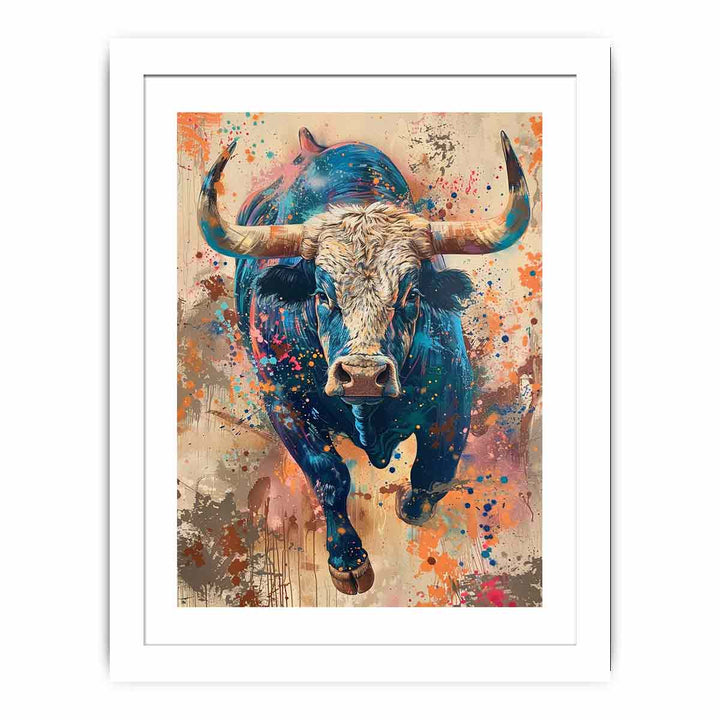 Bucking Bull Streched canvas