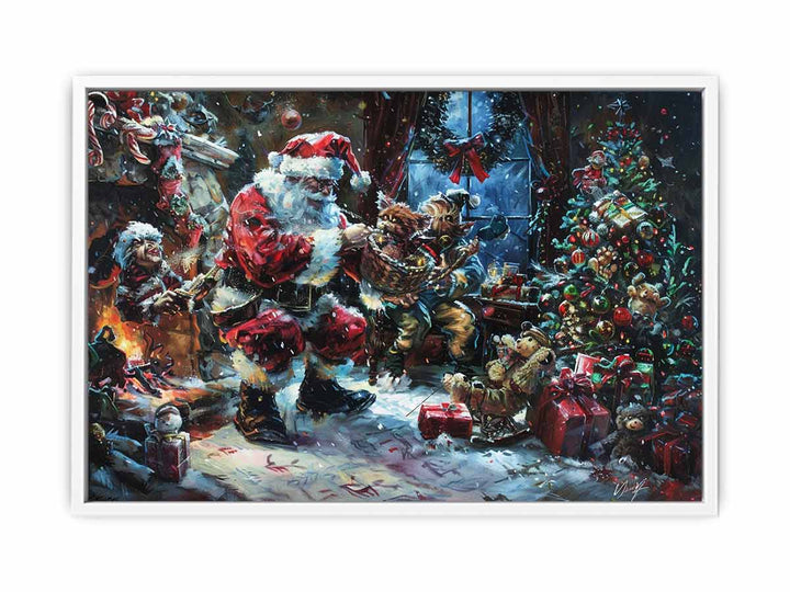 Playful Santa Framed Print