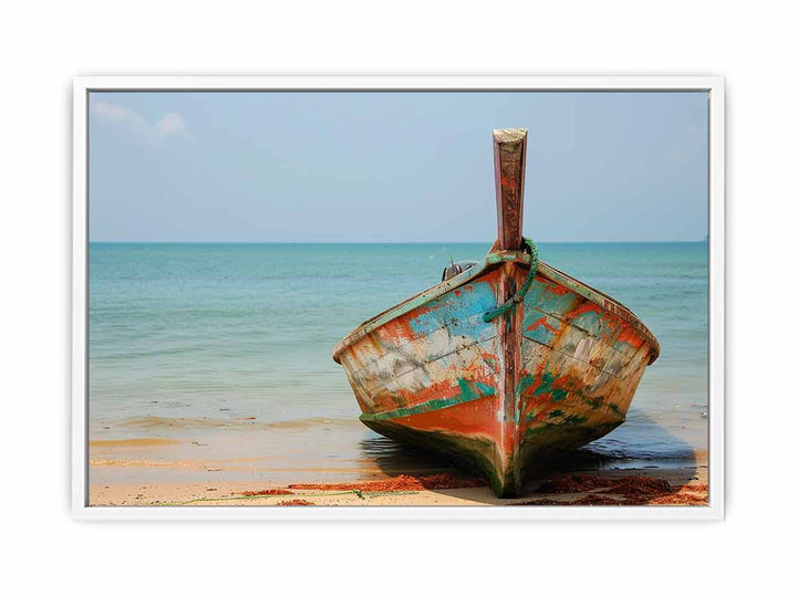 Boat On Shore Framed Print