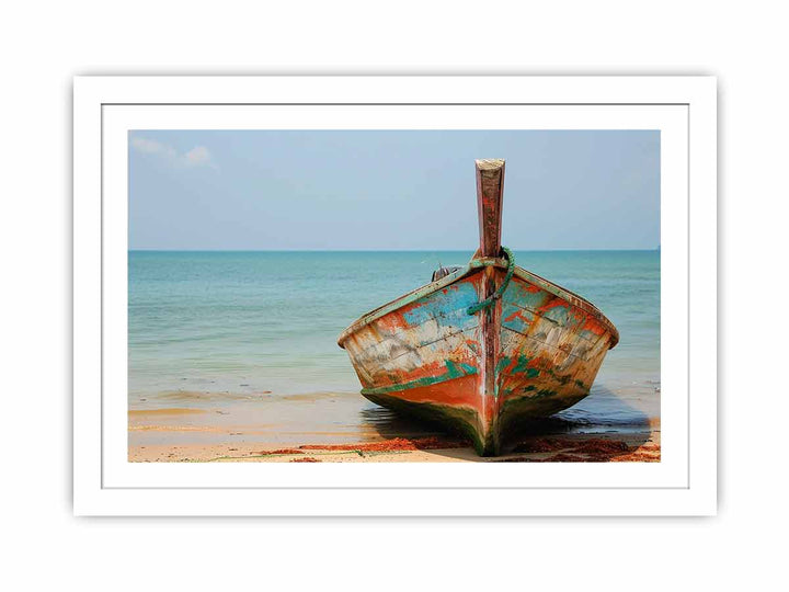 Boat On Shore Streched canvas