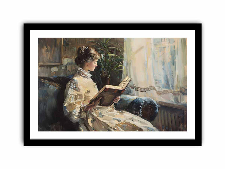 Woman Reading Painting  Art Print