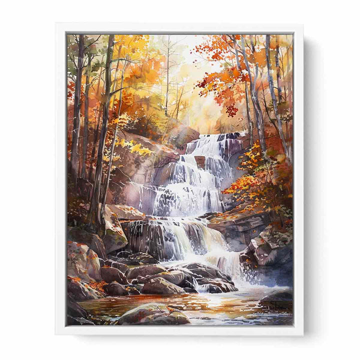 Forest Waterfall  Framed Print