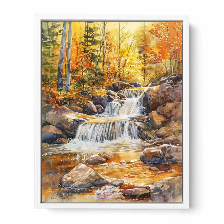 Forest Waterfall  Framed Print