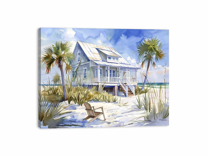 Beach House  Canvas Print