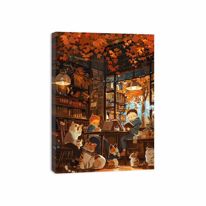 Cartoon Cafe  Canvas Print