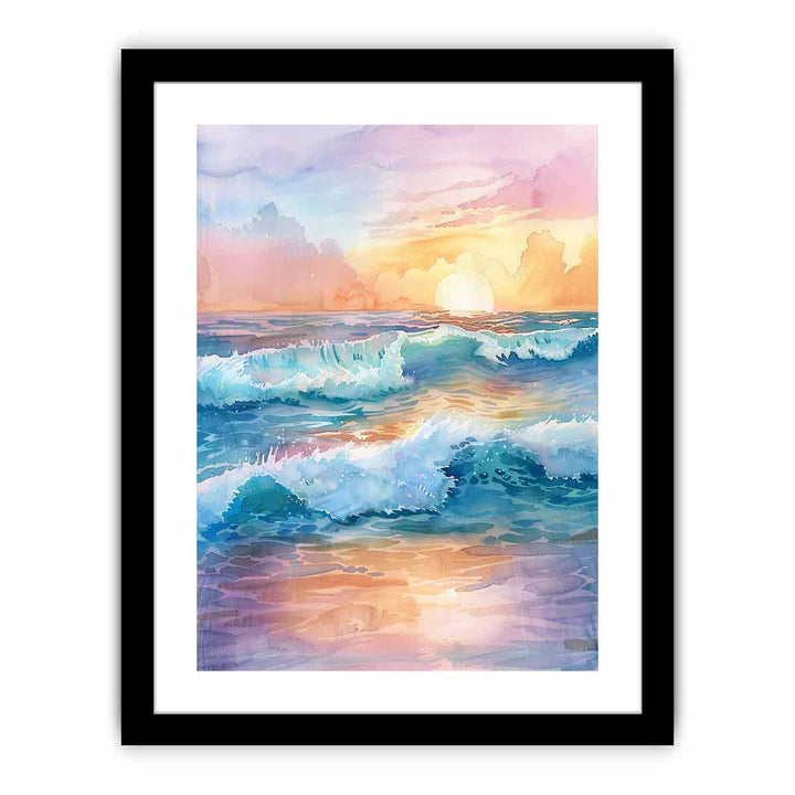 Watercolor Beach   Art Print