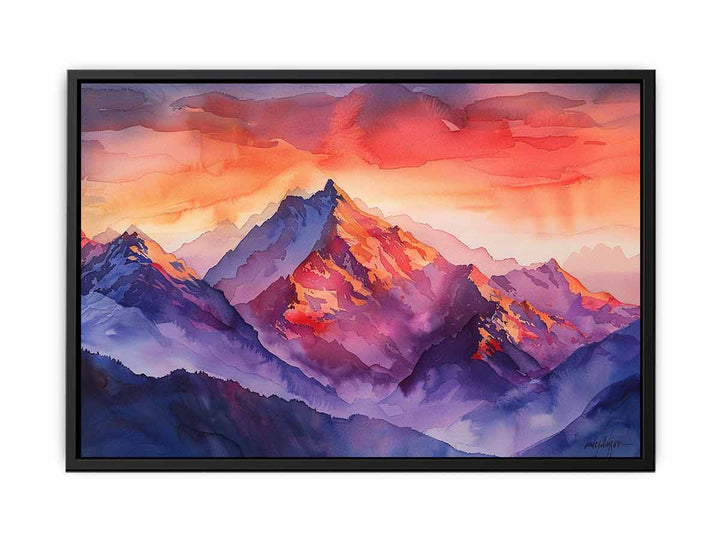 Watercolor Mountians  Painting