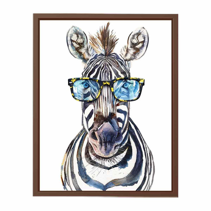 Zebra With Glasses  Poster