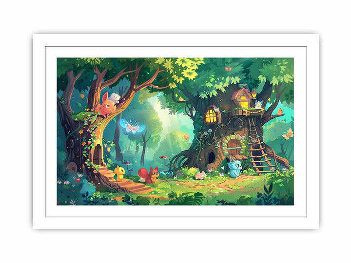 Cozy TreeHouse Streched canvas