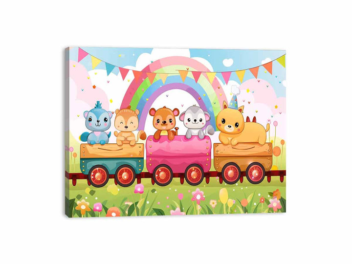 Rainbow Train  Canvas Print