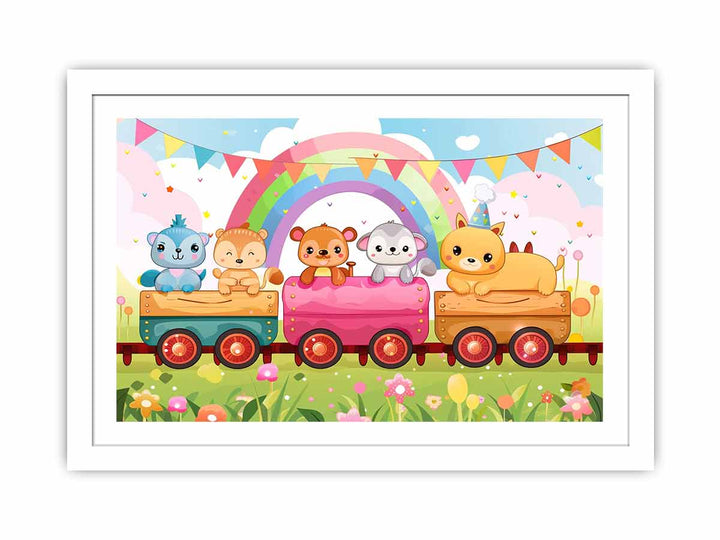 Rainbow Train  Streched canvas