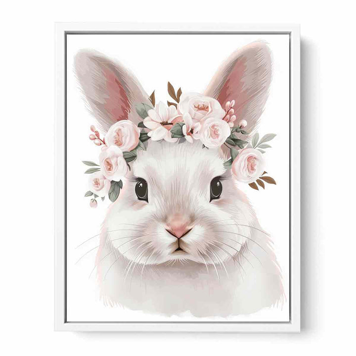 White Bunny Framed Print