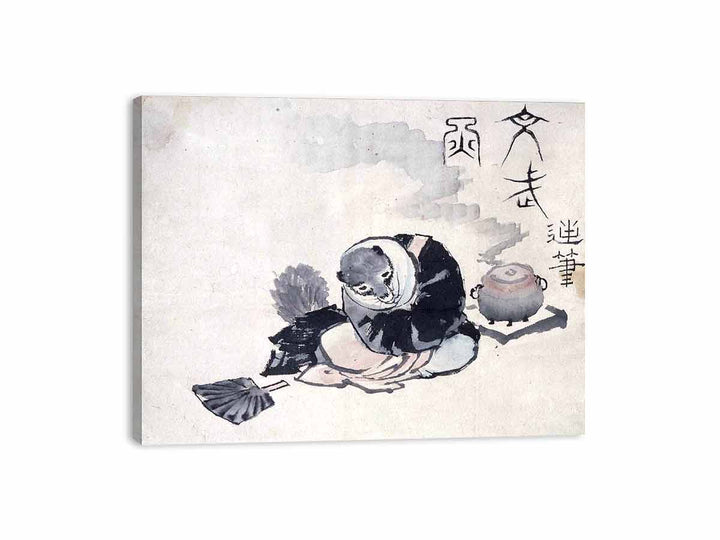 The Tea Kettle Raccoon Canvas Print