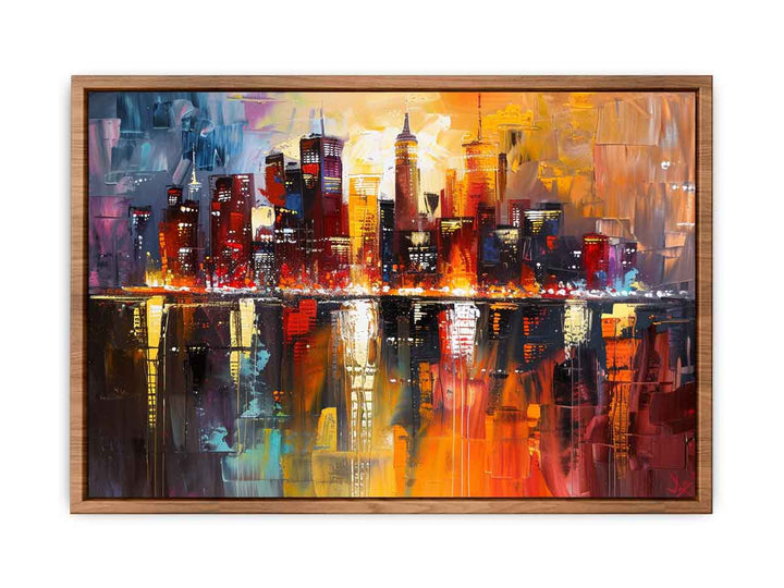 Modern Abstract City framed Print