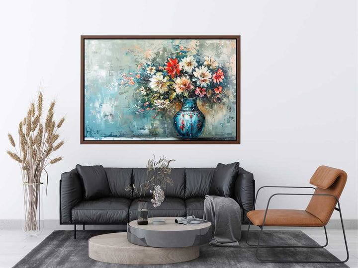 Flower in vase  Painting canvas Print