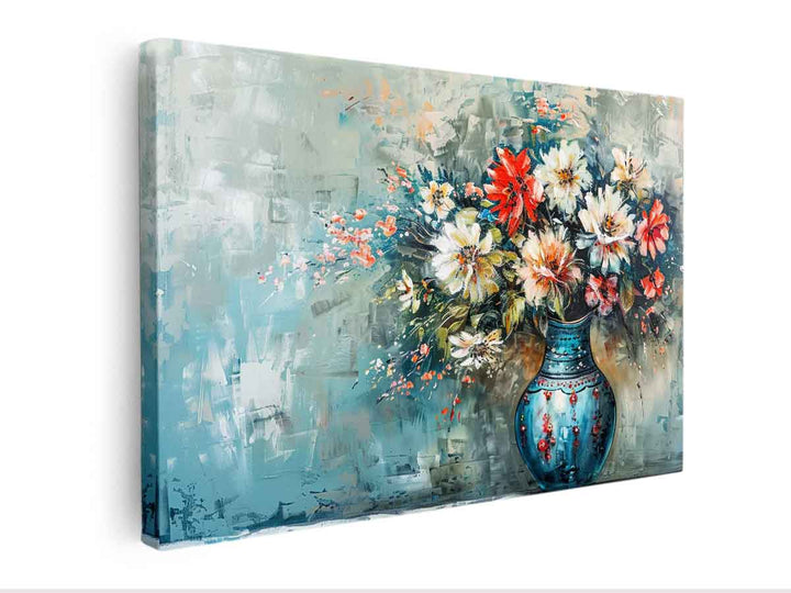 Flower in vase  Painting canvas Print