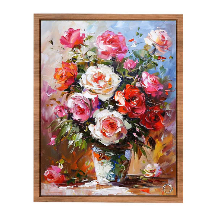 Flower in a Vase Canvas Painting framed Print