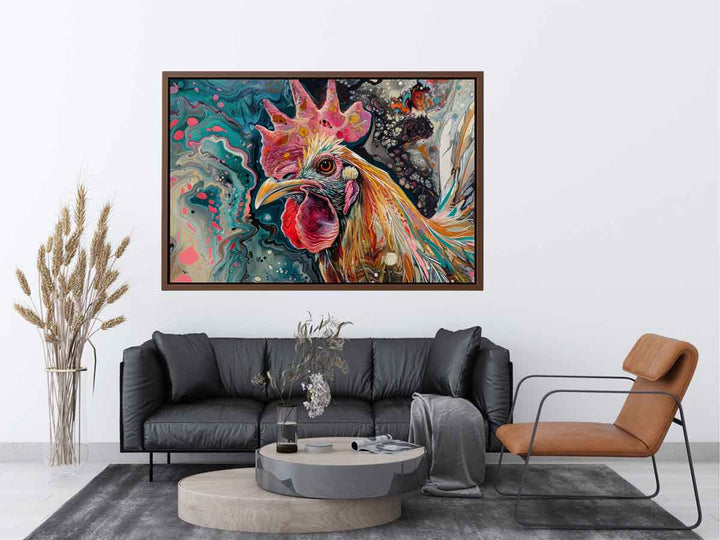 Chicken Original Art Painting canvas Print