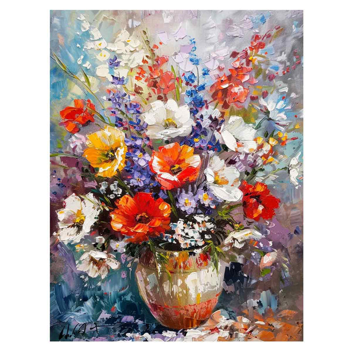 Flowers Knife Painting Art Print