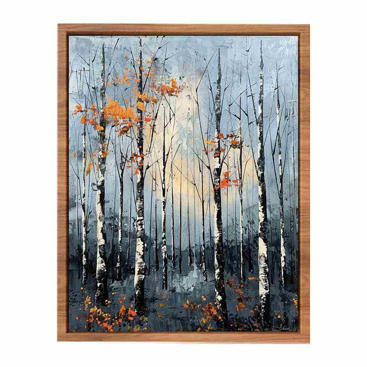 Birch Forest Knife Art Painting