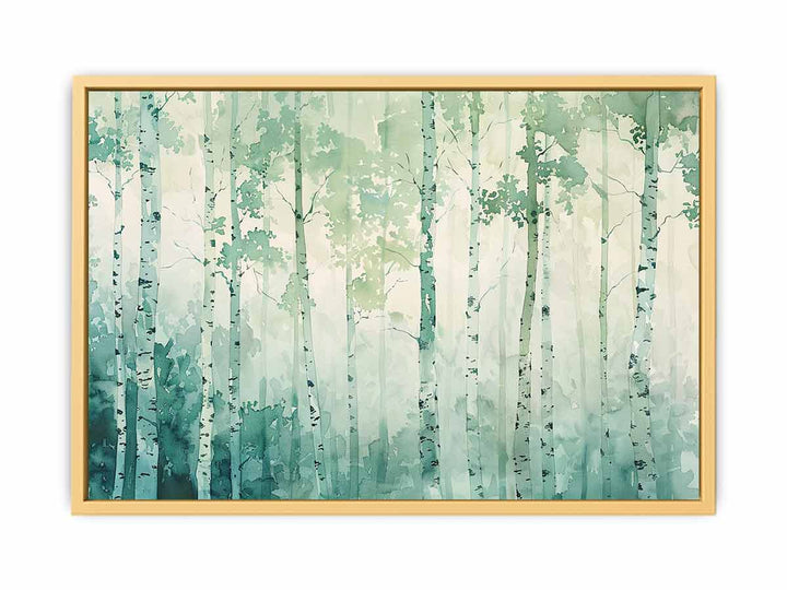 Green Tree Birch Knife Art Painting  Poster