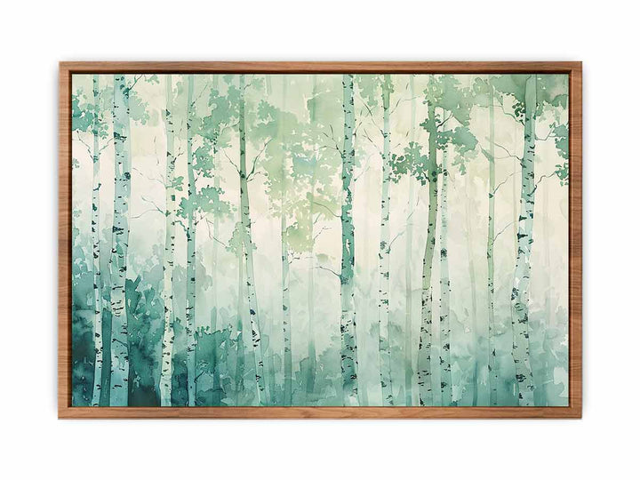 Green Tree Birch Knife Art Painting 