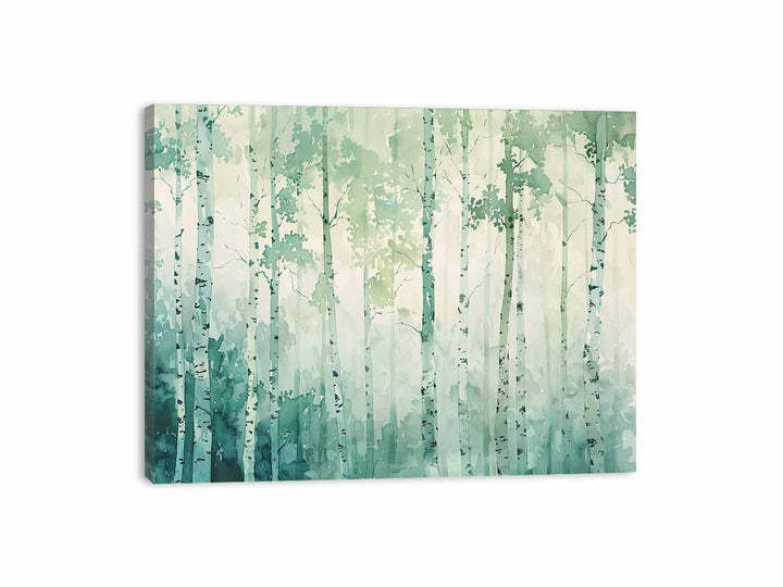 Green Tree Birch Knife Art Painting 