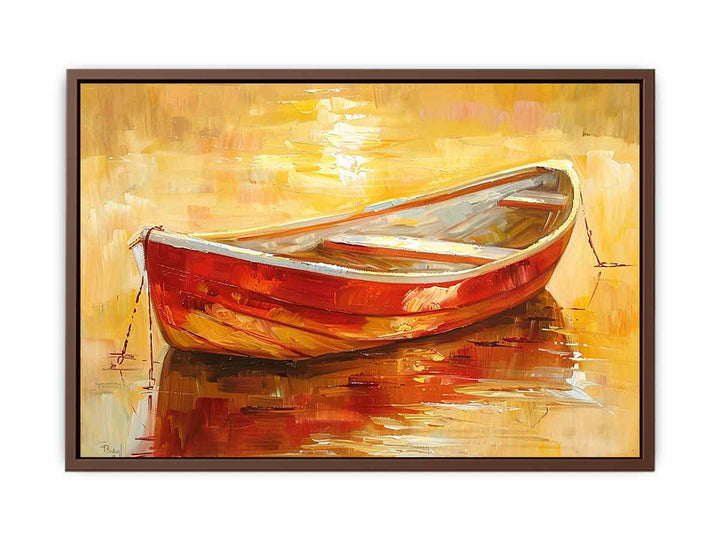 Lake-Boat-Knife-Art-Painting  Art Print